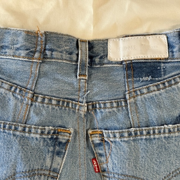 Re/Done 90s High Rise Straight Leg Jeans Women's Size 24 Button Fly Made in USA - Picture 10 of 15